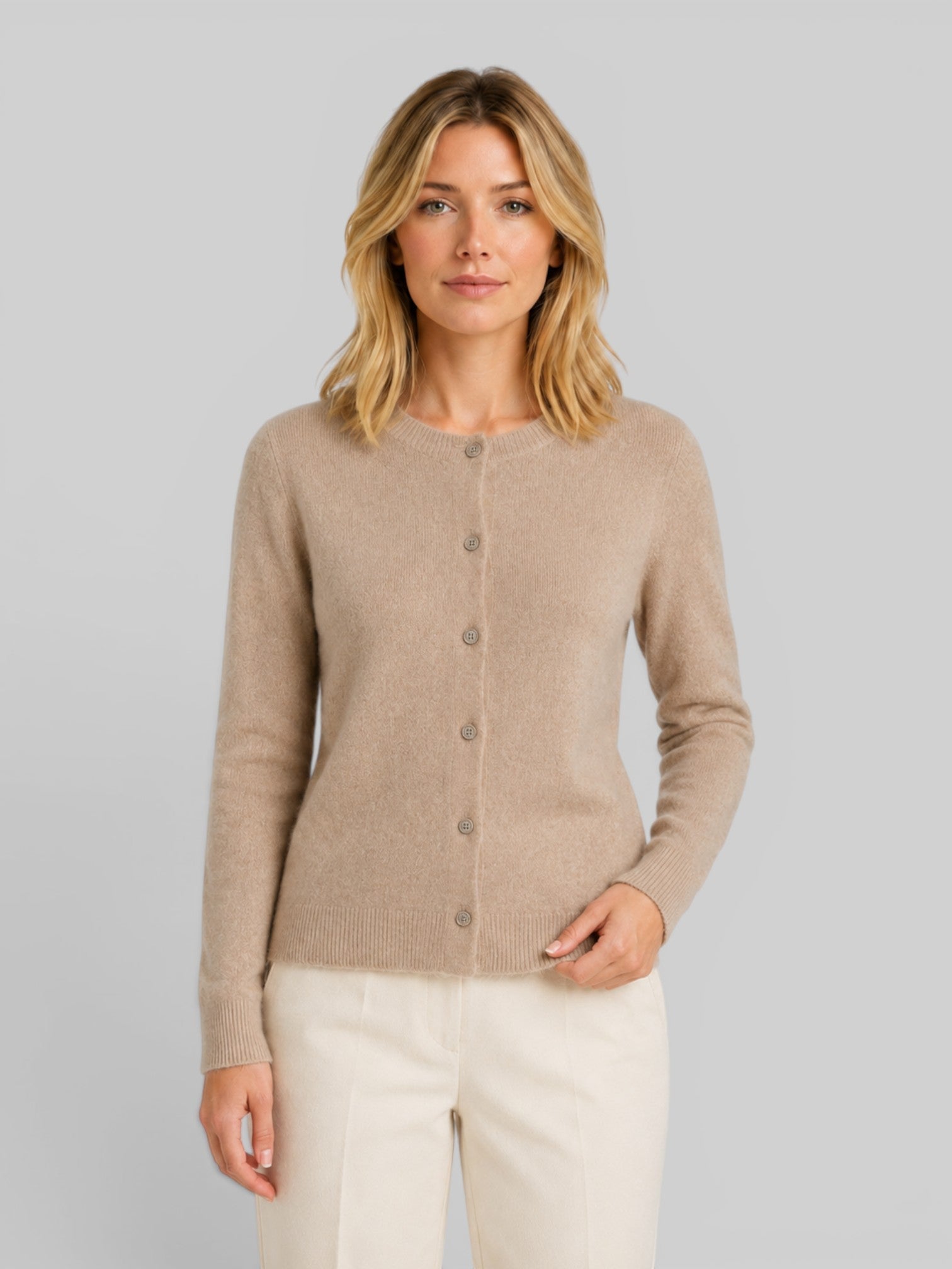 Women's Relaxed-Fit Wool Knit Cardigan