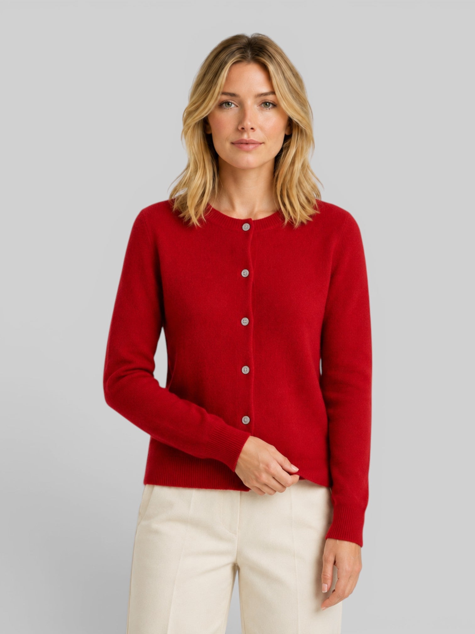 Women's Relaxed-Fit Wool Knit Cardigan
